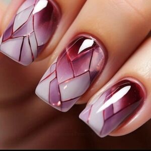 🔥3/$21 Rhombus Design Press On False Nails